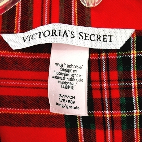 Victoria's Secret Women's S Red Plaid PJ Shirt Top - Picture 8 of 11